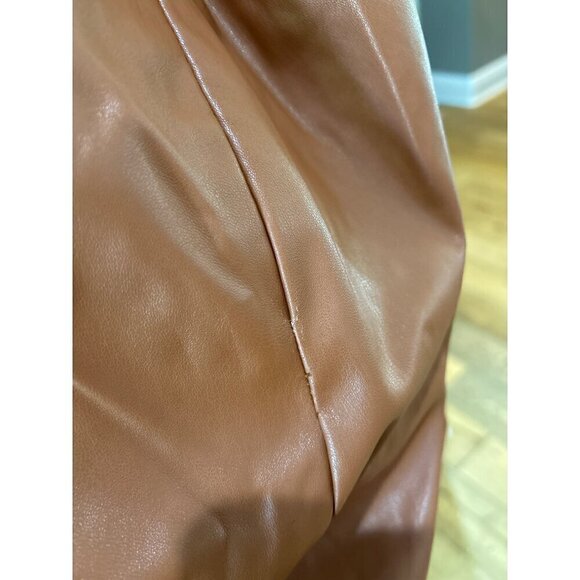 Nookie Rebel Faux Leather Halter Mini Dress Tan Womens Size Medium - Picture 10 of 12